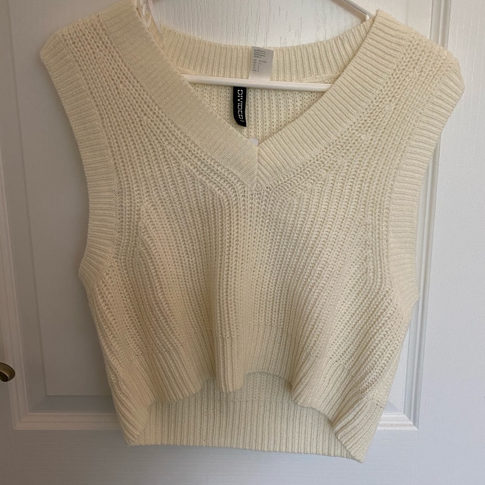 cream white sweater vest top